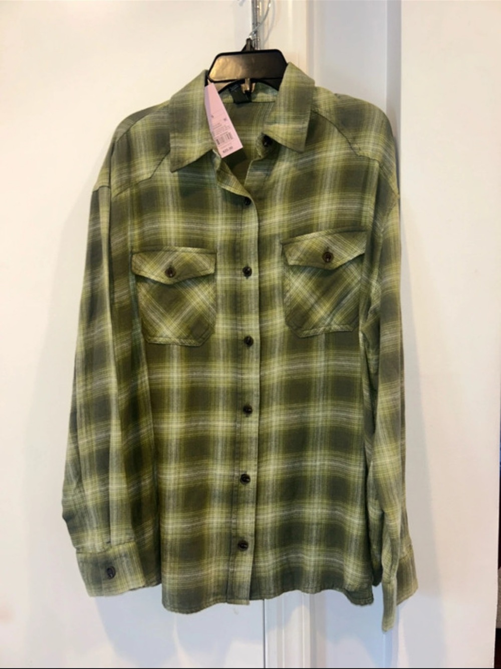 NWT wild fable Green Plaid Button-Down Shirt
